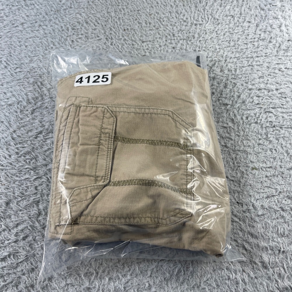 Mens Tan Khaki Cotton Ripstop Cargo Shorts Camo Lined Waist Size 33 Utility - Picture 10 of 10